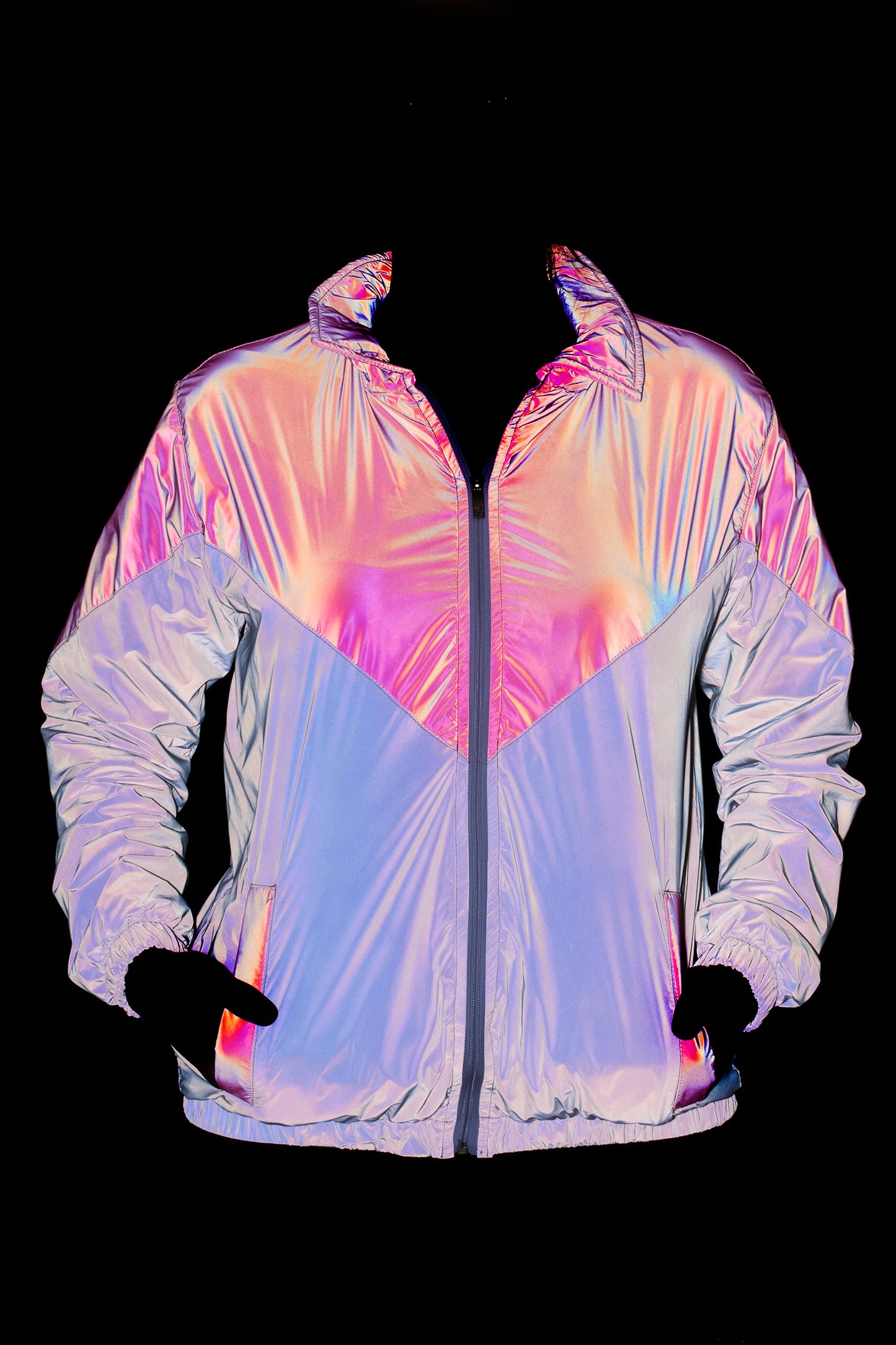 Reflective Woman`s Nylon Rainbow 2 color Jacket