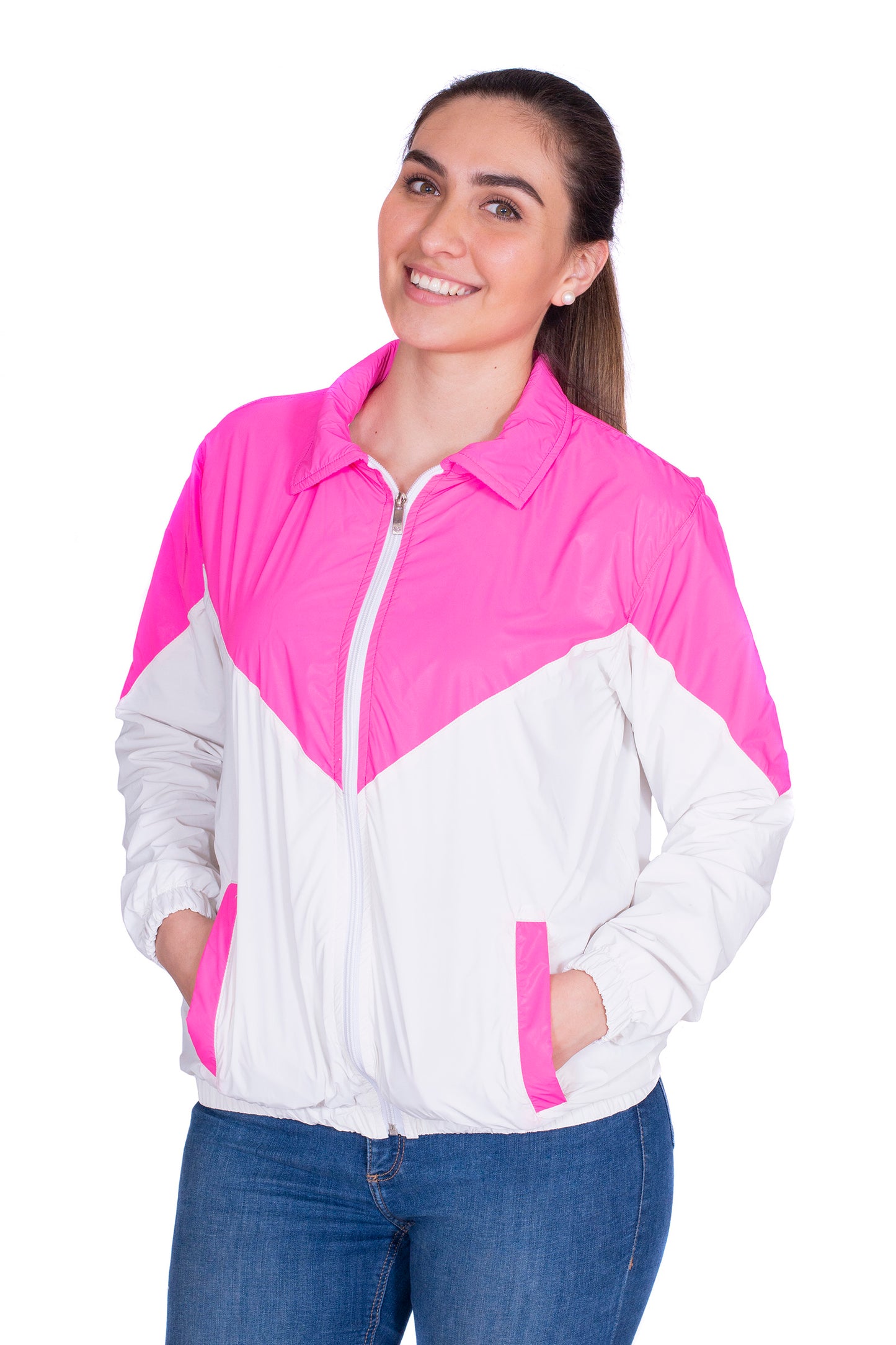 Reflective Woman`s Nylon Rainbow Jacket