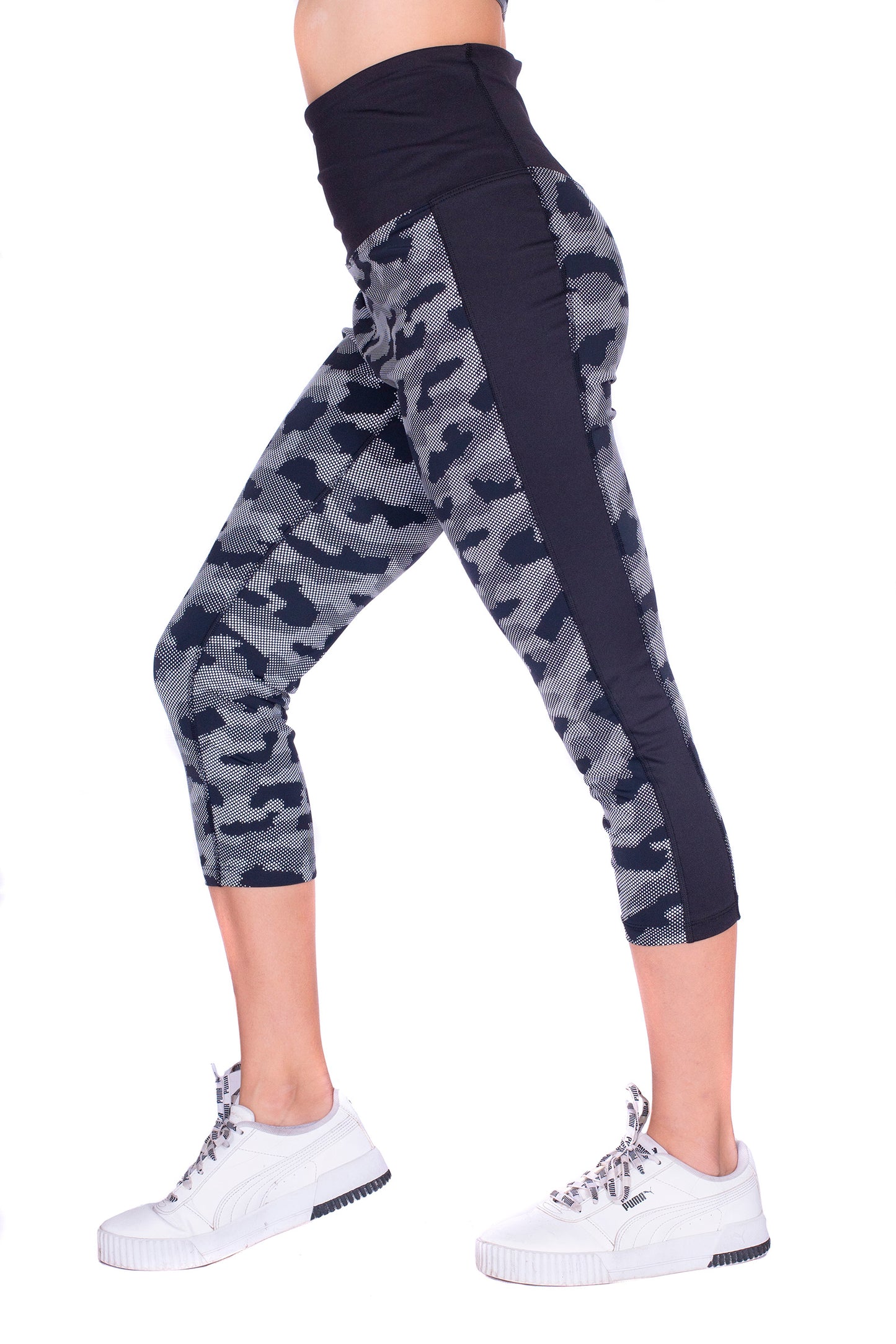 Capri Reflective Camouflage Legging with Black Trim