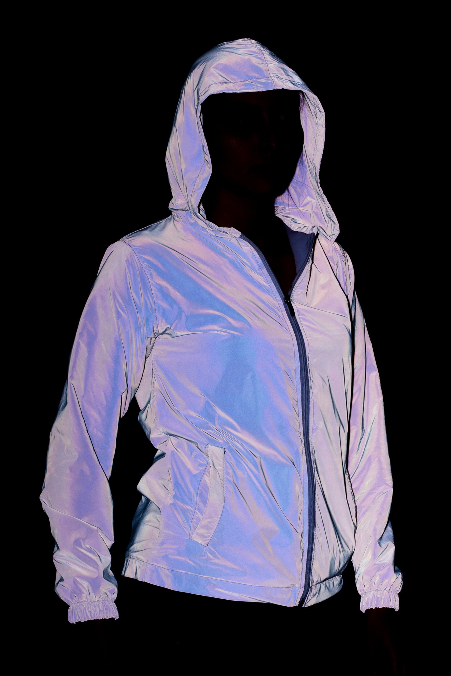 Reflective Woman`s Nylon Rainbow Jacket