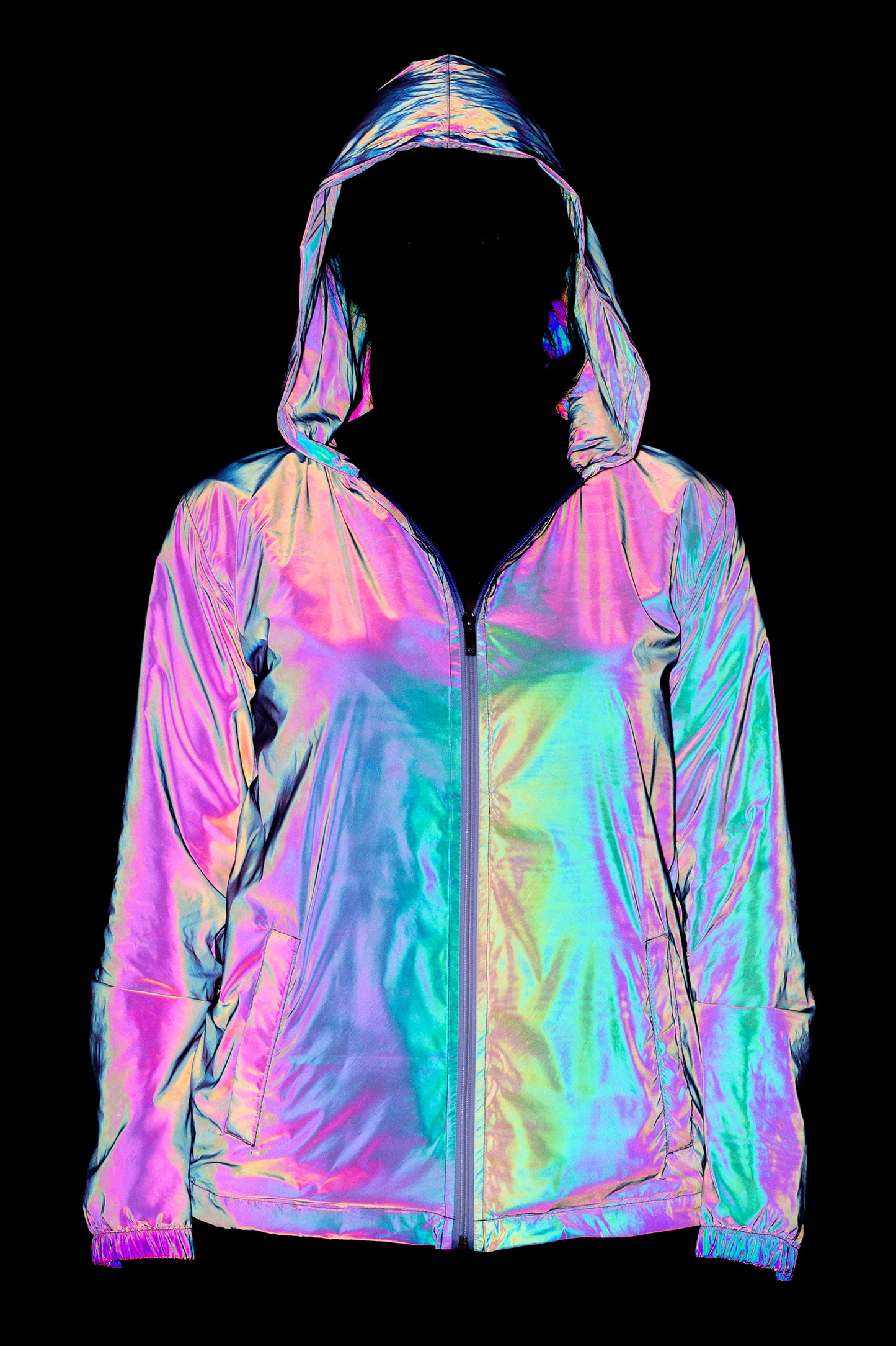 Reflective Woman`s Nylon Rainbow Jacket