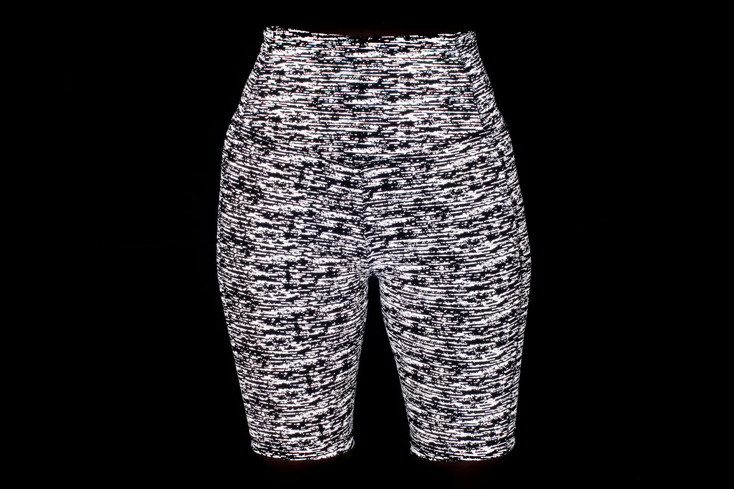 Reflective Black&White Woman`s Biker short