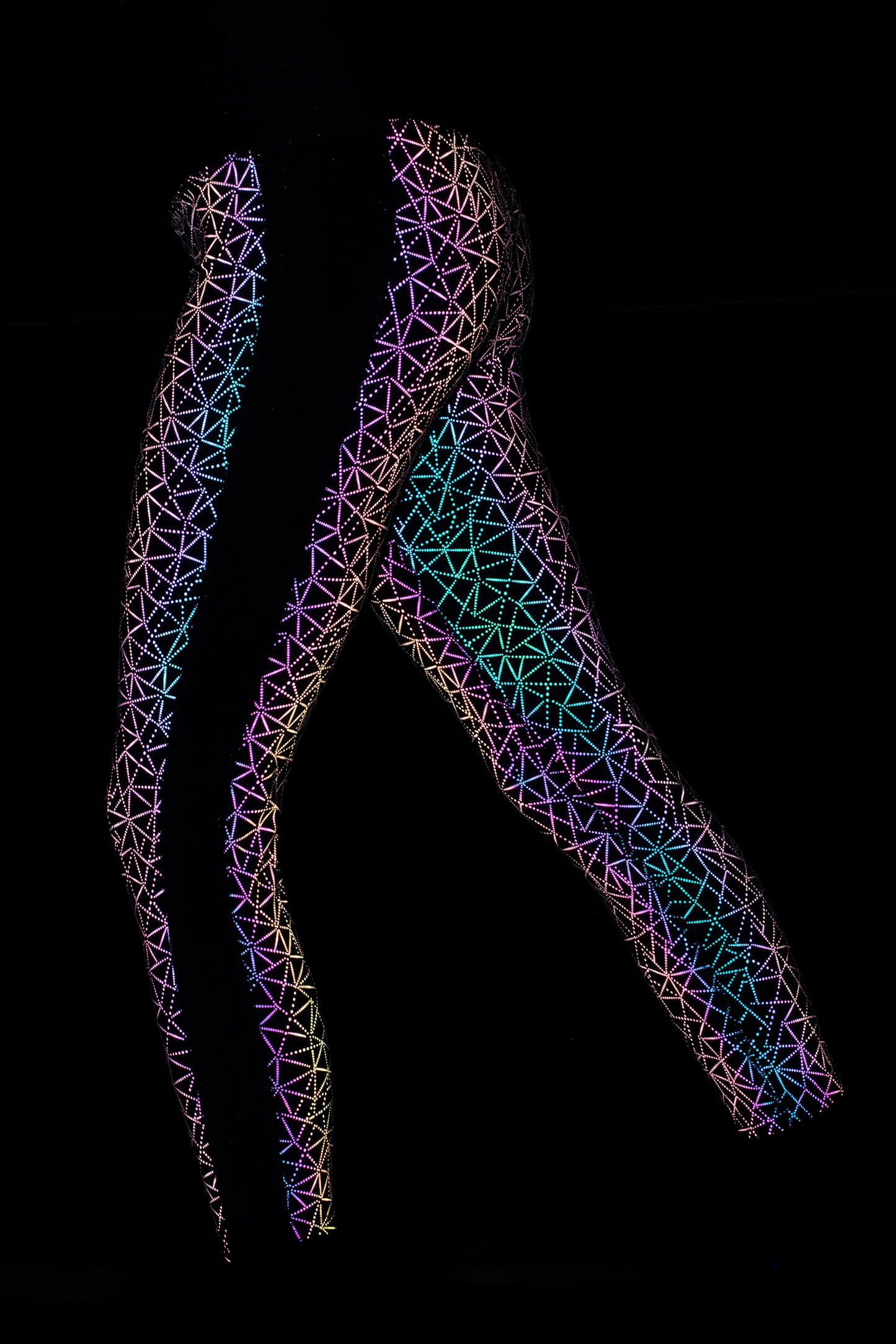 Capri Reflective Rainbow Legging with Black Trim